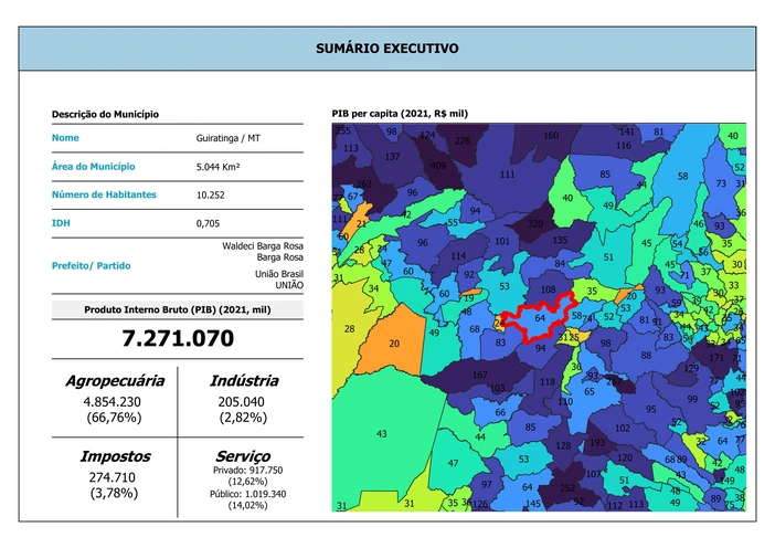 Exemplo de documento técnico KMZ Pró com mapa e processos minerários