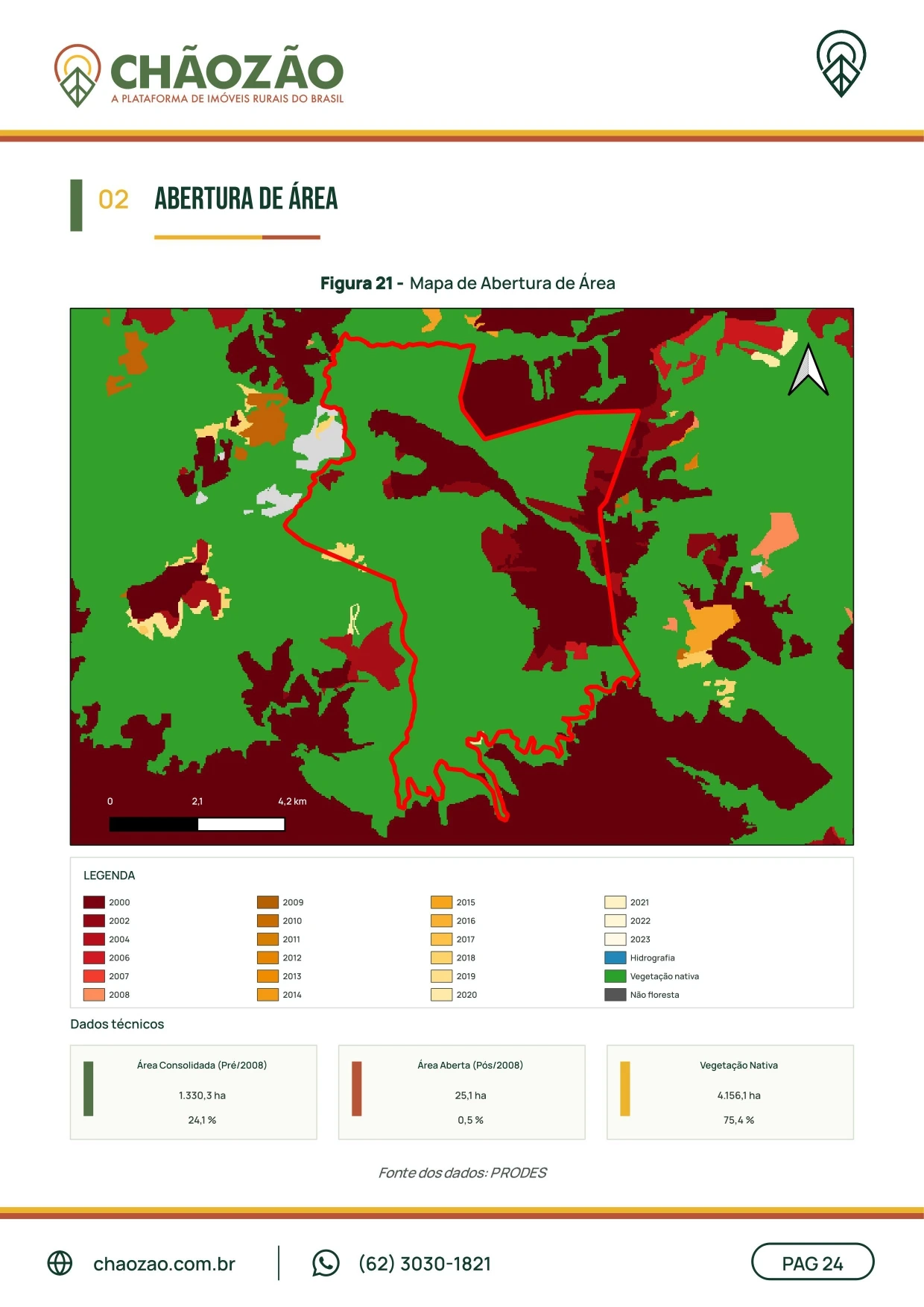 Exemplo de documento técnico KMZ Pró com mapa hidrográfico